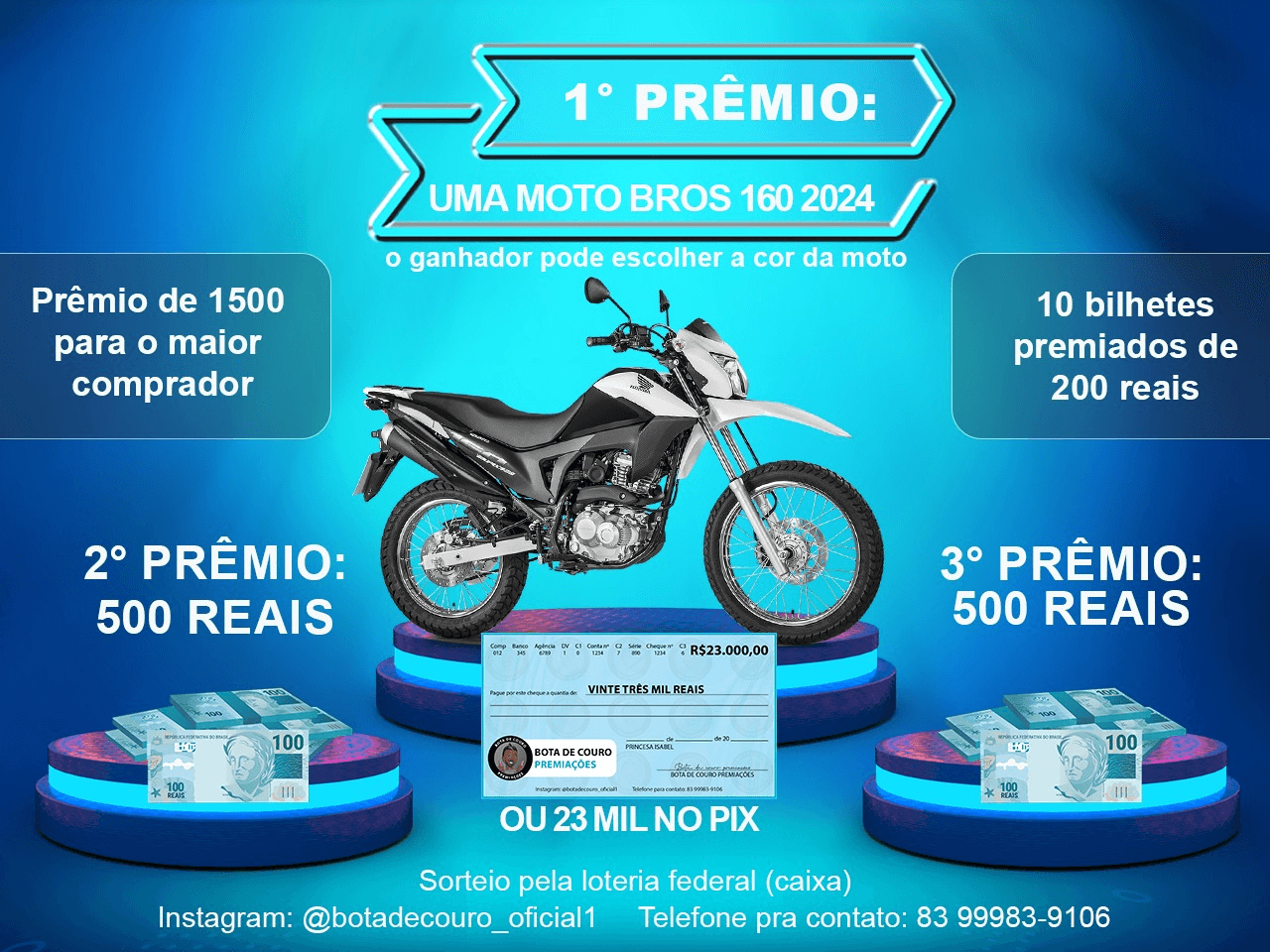 BROS 160 (2024) ou 23 MIL REAIS NO PIX POR APENAS R$ 0,48 CENTAVOS