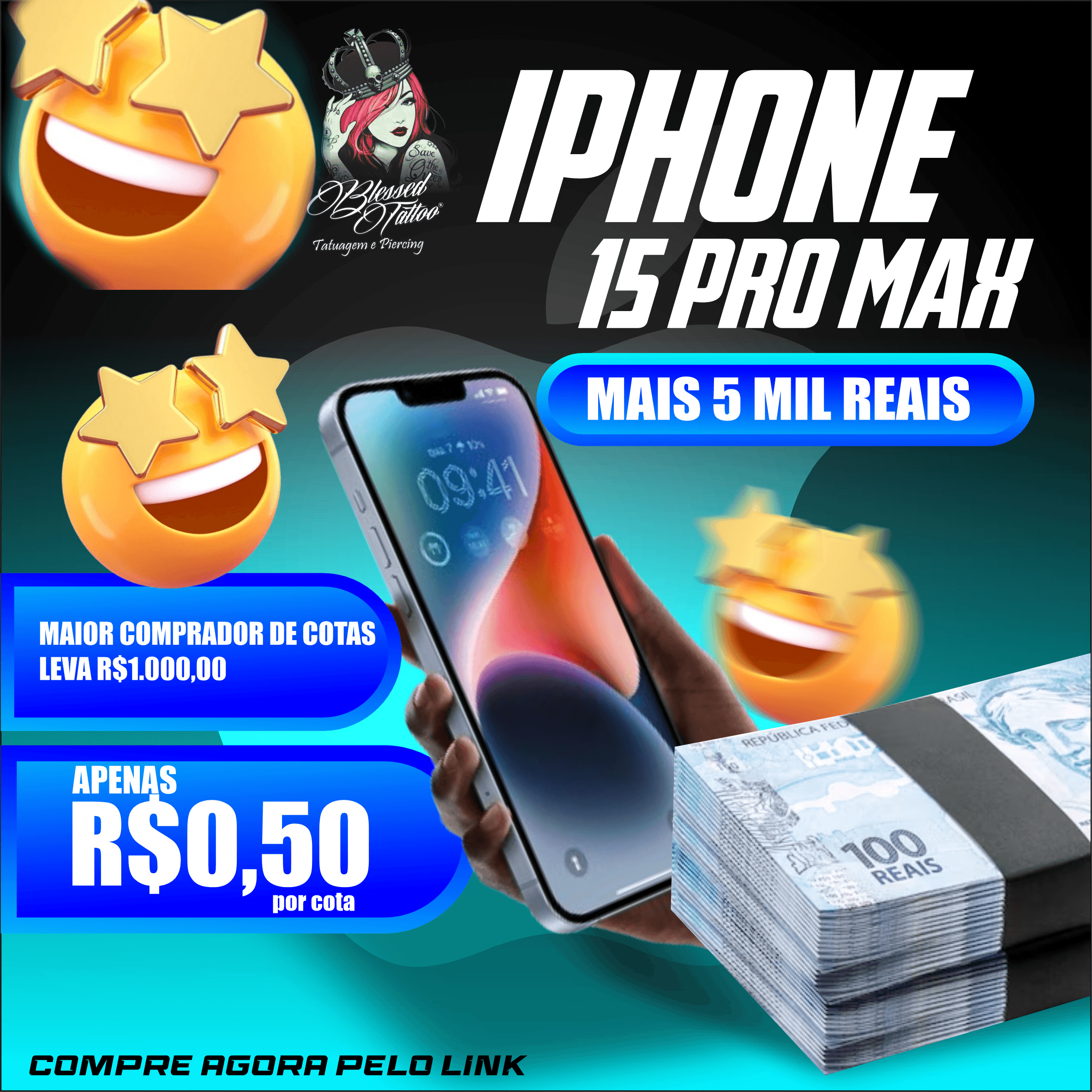 IPHONE 15 PRÓ MAX+5k no PIX