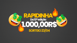 🚨💥 RAPIDINHA DA 13ª EDIÇÃO! 💸🔥 🎯 R$ 1.000,00 NO PIX + OUTRAS PREMIAÇÕES🏆🎉
