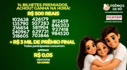 14 BILHETES PREMIADOS DE R$ 500 REAIS + R$ 3 MIL DE PRÊMIO FINAL 😱 POR R$ 0,05