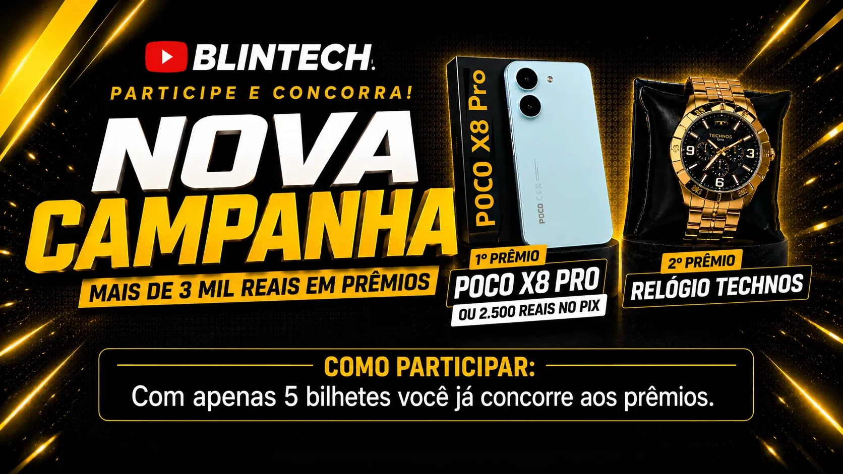 Poco X8 Pro 12/512 ou 2.500 Reais + Relógio