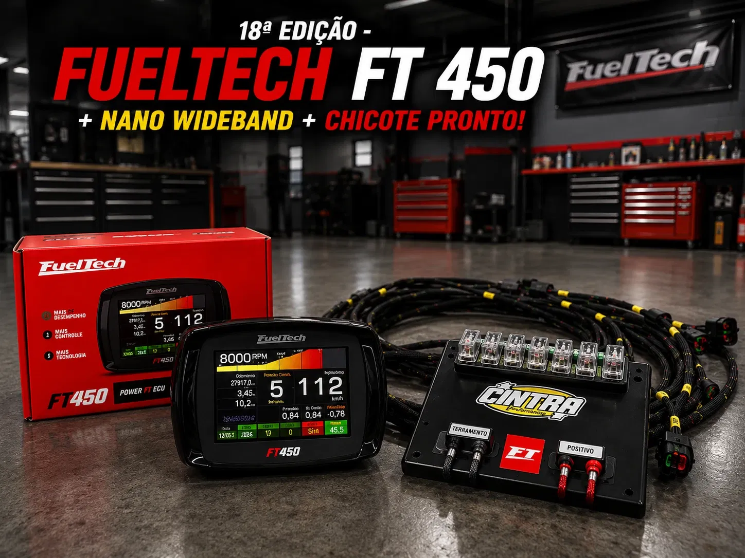 18ª Edição - Fueltech FT 450 - Wide Band Nano - Chicote Pronto 🚘🚦🚖
