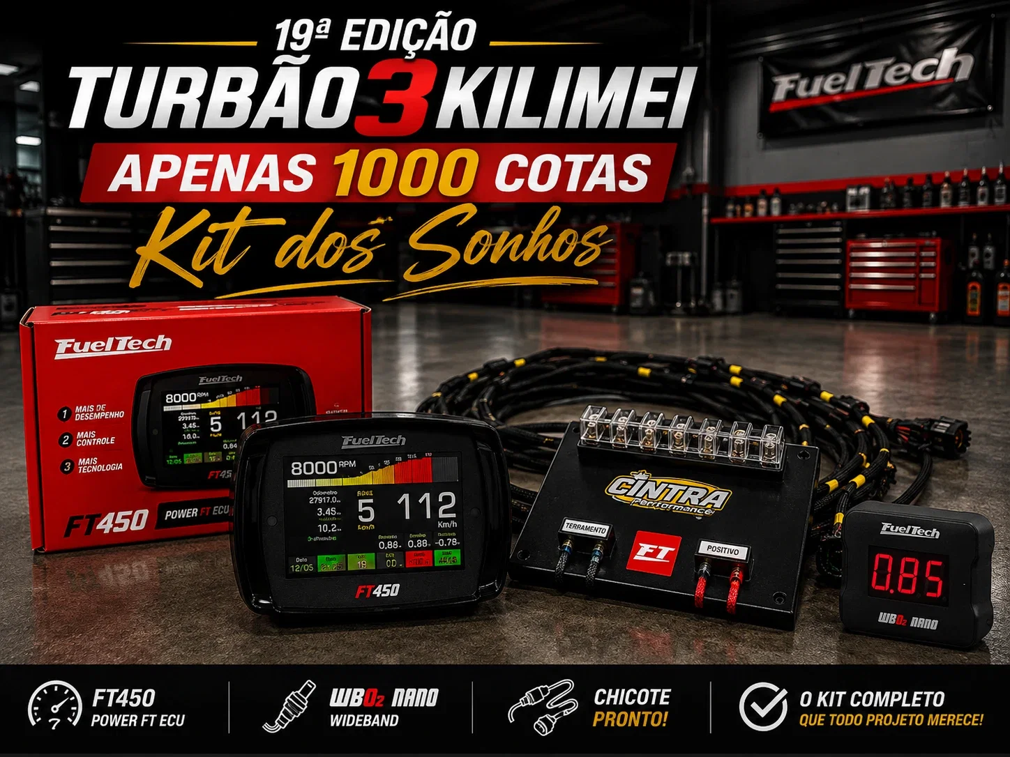 19ª Edição - Fueltech FT 450 - Wide Band Nano - Chicote Pronto 🔥