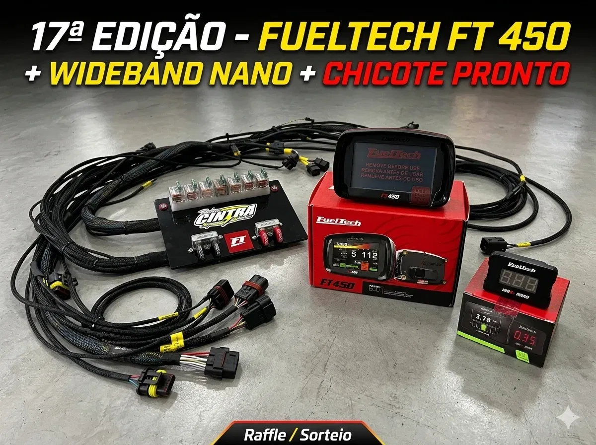 17ª Edição - Fueltech FT 450 - Wide Band Nano - Chicote Pronto - Somente 1000 Cotas 🔥
