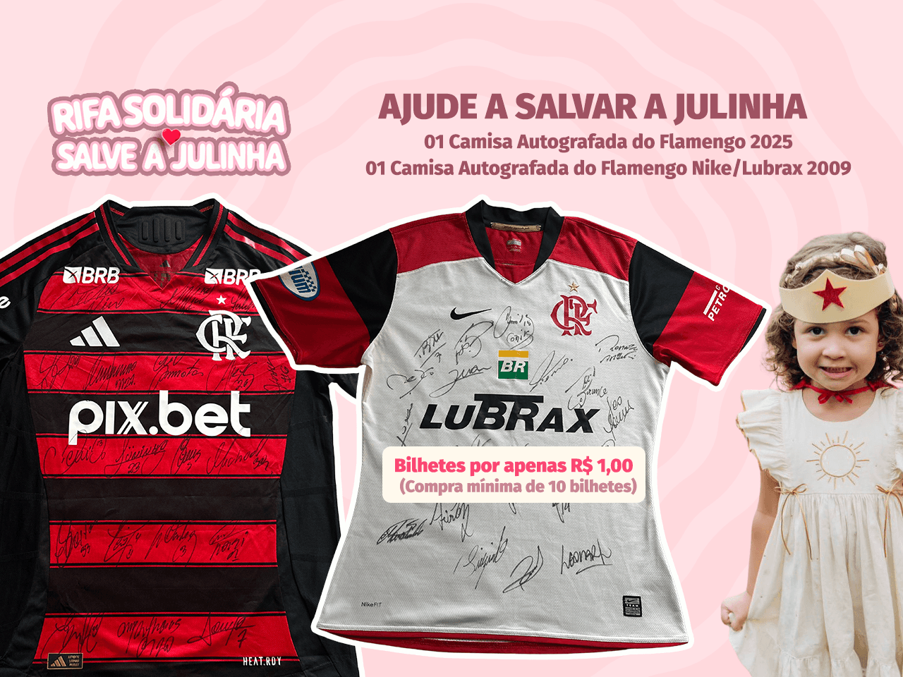 2 Camisas Autografadas do Flamengo