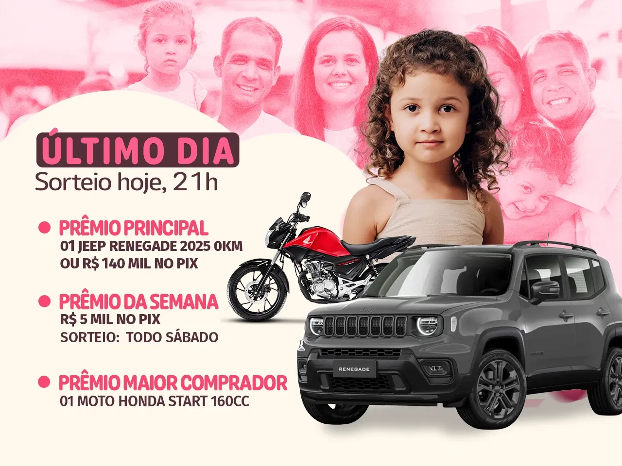 RIFA JEEP RENEGADE OU R$ 140 MIL NO PIX