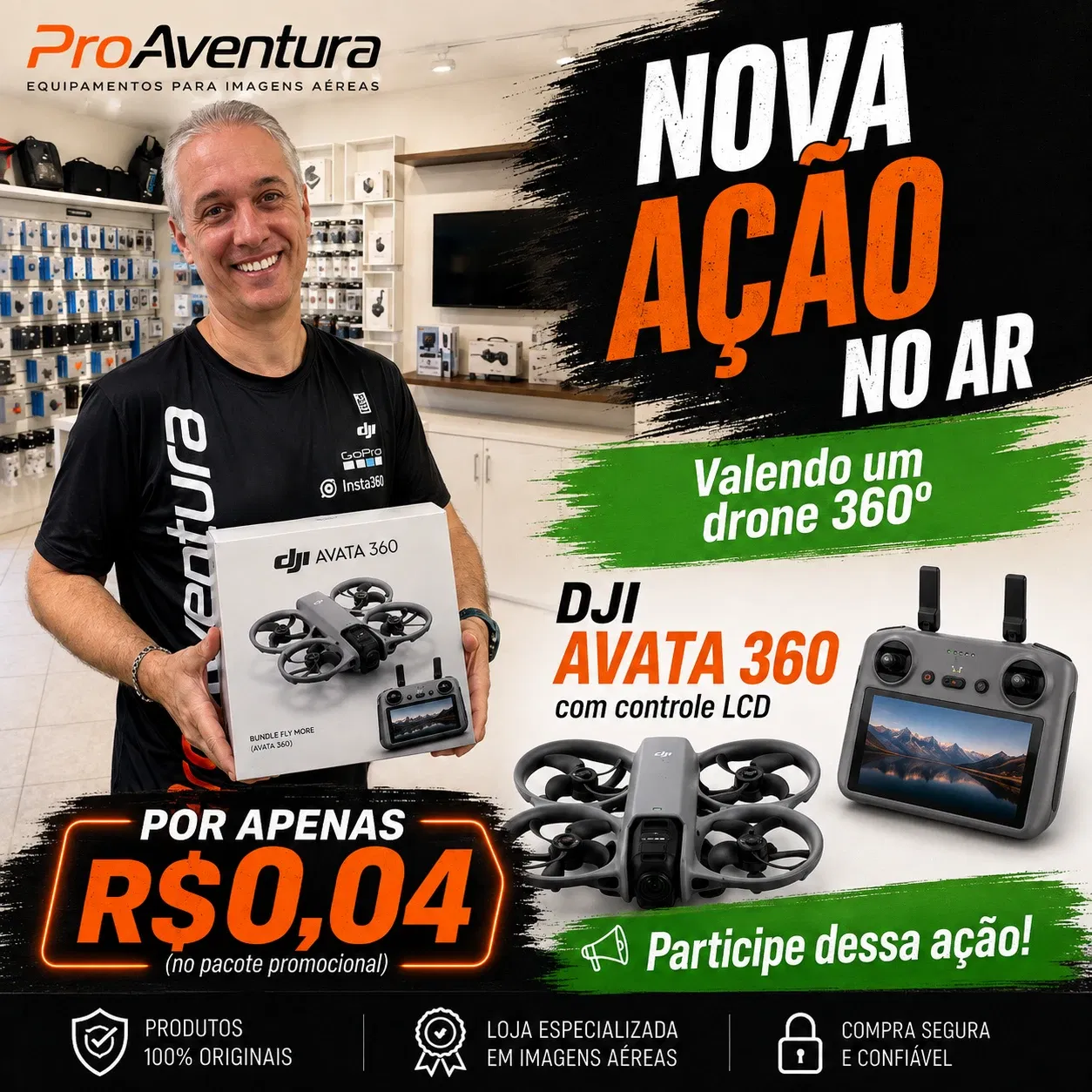 Drone DJI Avata 360 BR - R$0,04