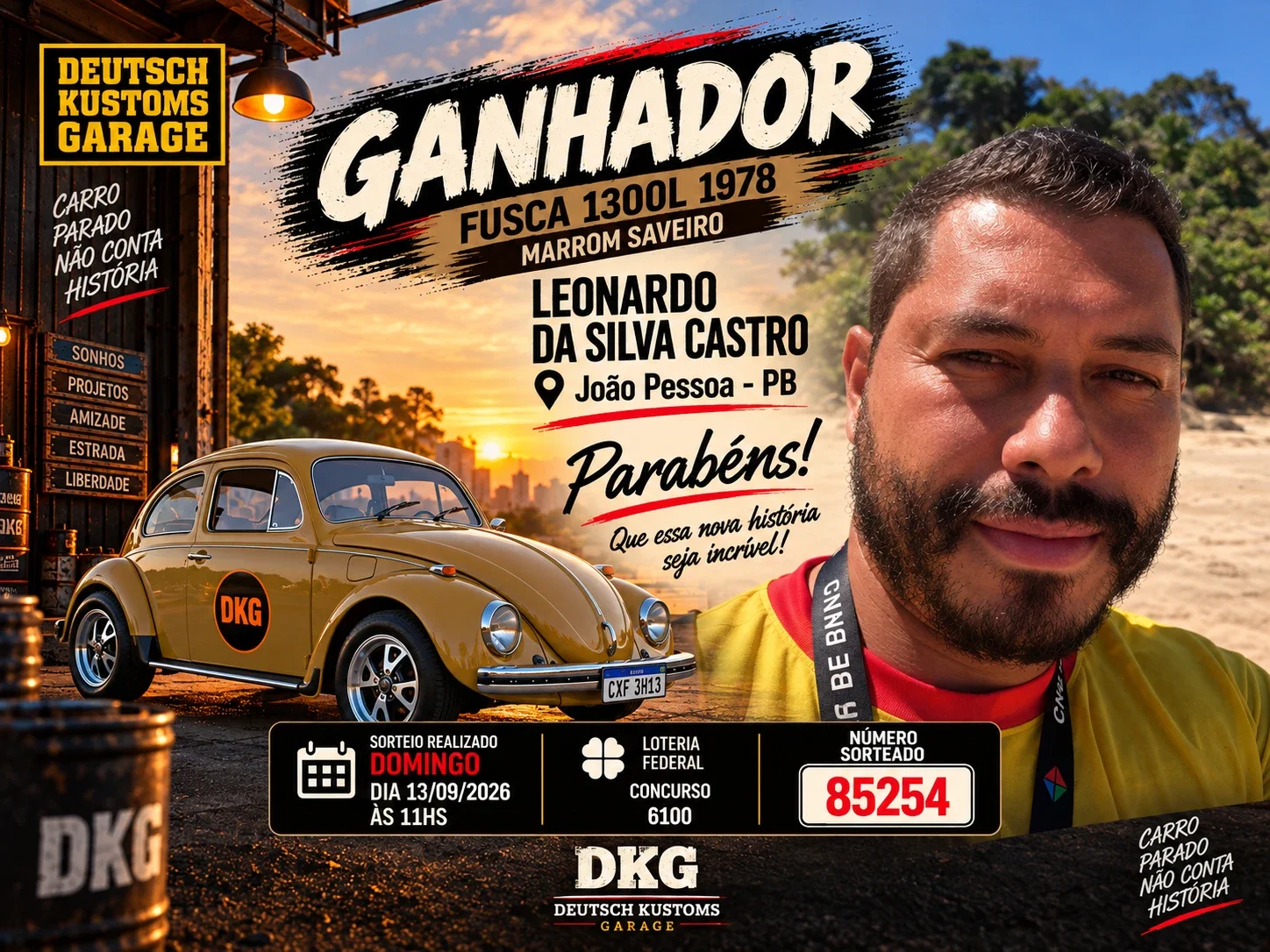 Fusca 1300L 1978 Marrom Saveiro