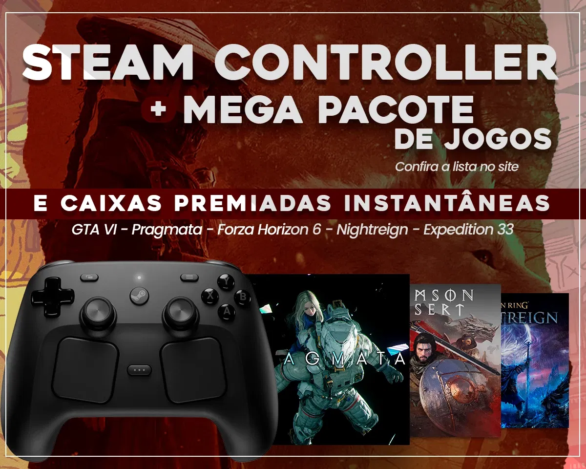 Steam Controller + MEGA Pacote de jogos! (Campanha #9 - 2026)