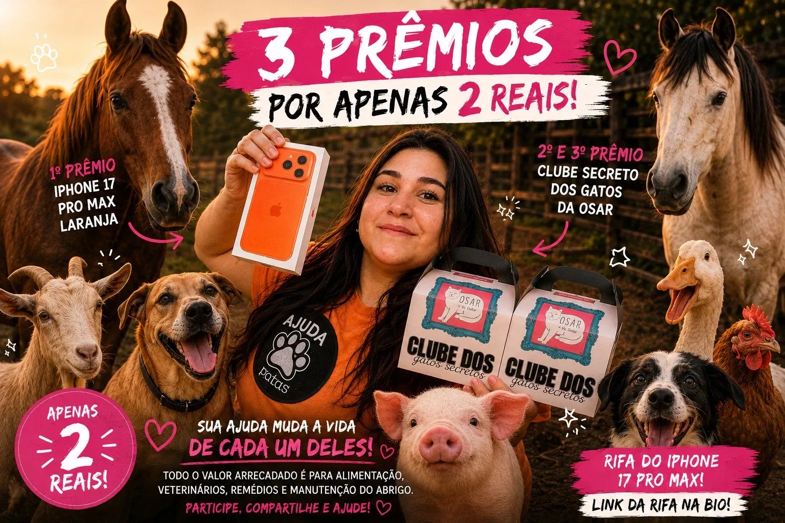 🧡 IPhone 17 Pro Max dos Sonhos para você 📱Esperança para nossos resgatados 🐾