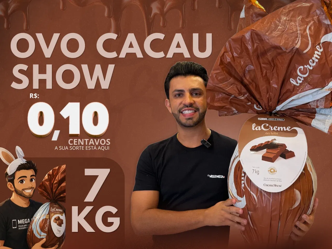 OVO DE PASCOA 7KG CACAU SHOW