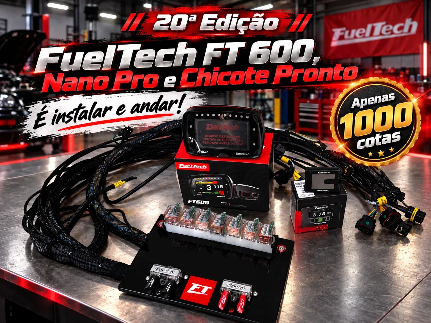 20ª Edição - Fueltech FT 600 - Nano Pro - Chicote Pronto - Só Instalar e Andar 🚖🚦🚘