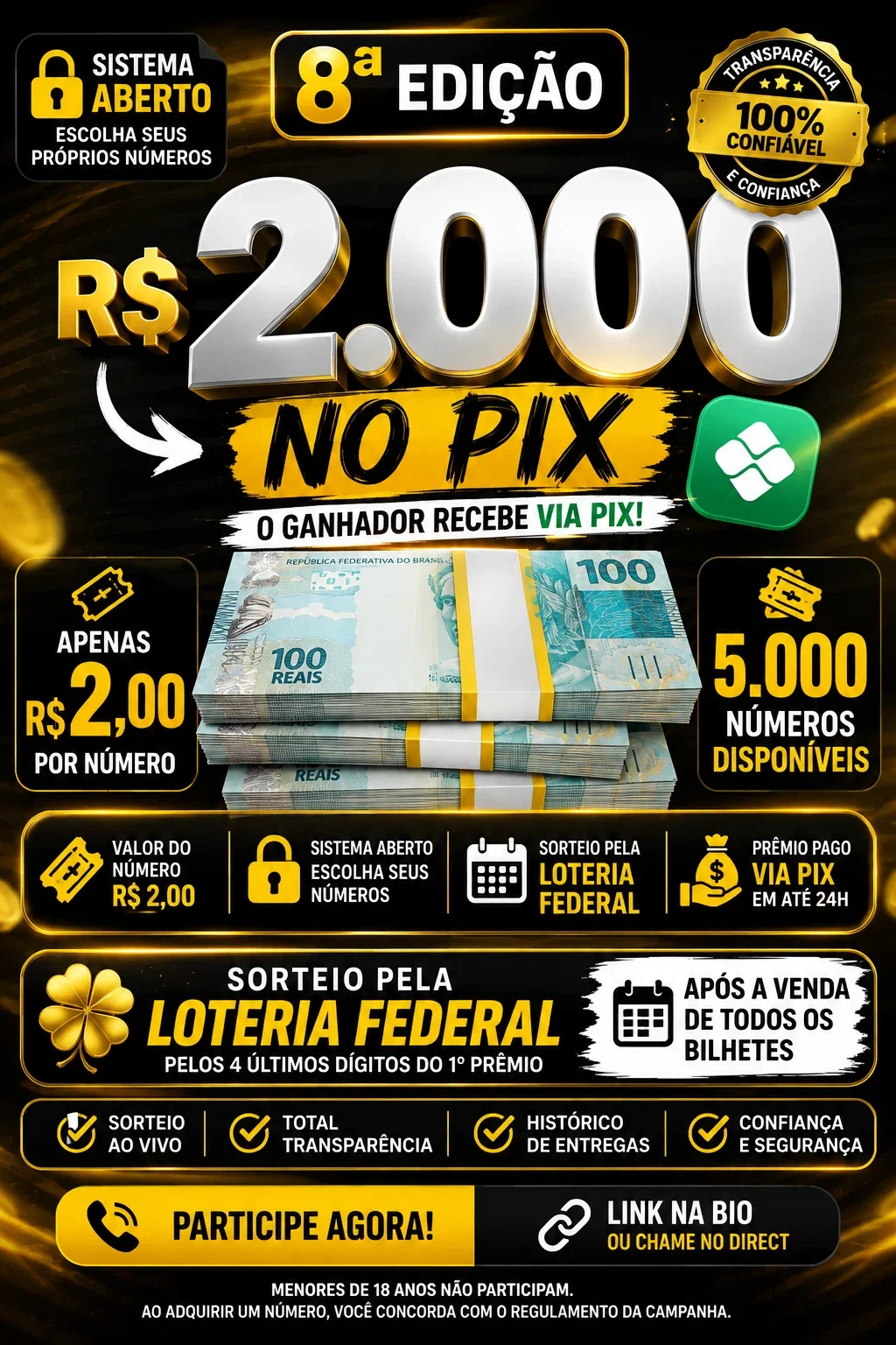 💸 R$ 2.000,00 NO PIX 💸