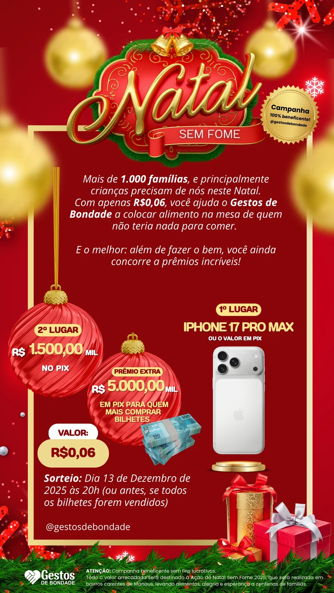 Natal Sem Fome 2025- CAMPANHA BENEFICENTE SEM FINS LUCRATIVOS